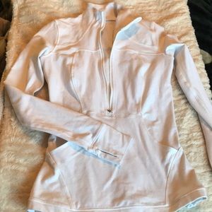 All white lululemon half zip size 4